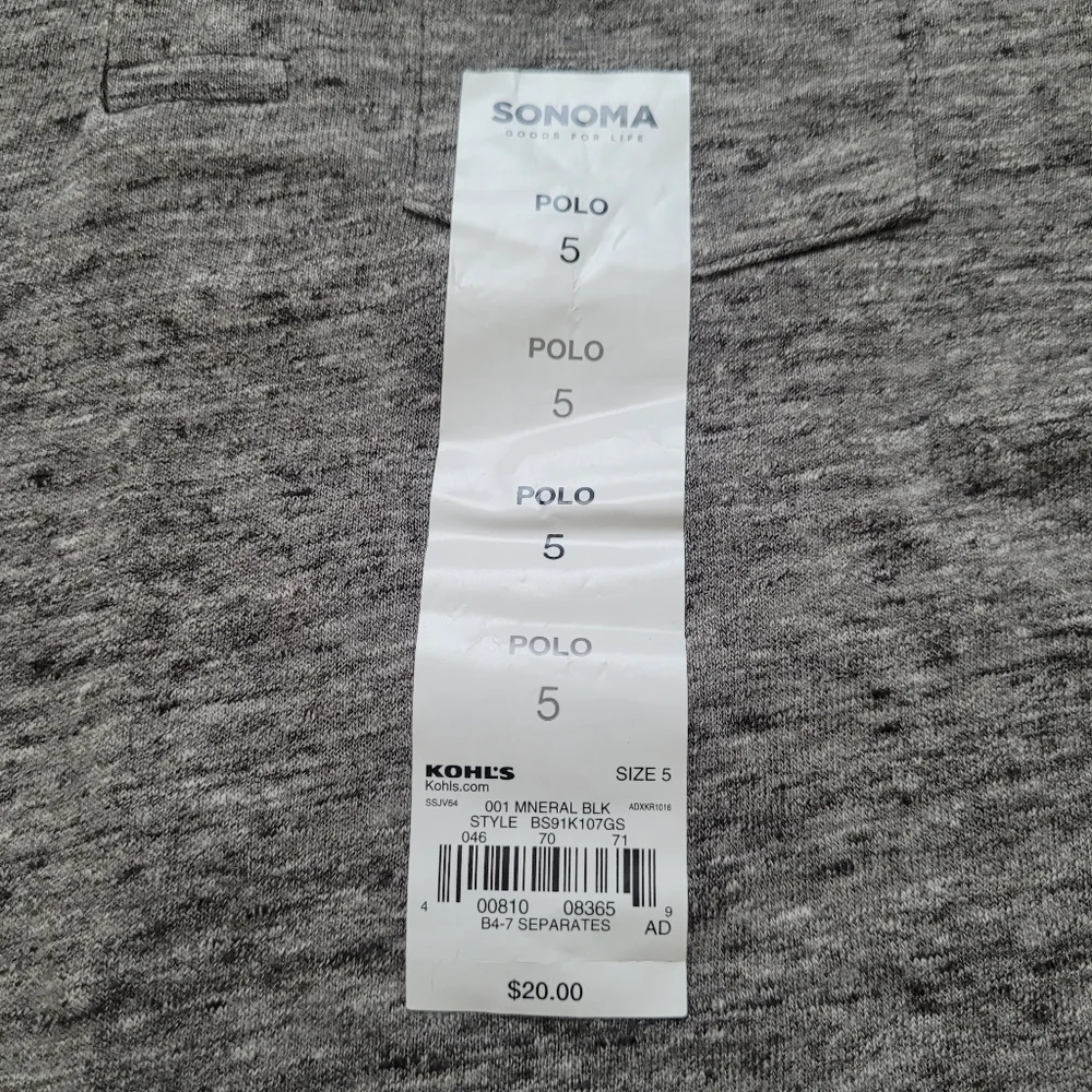 NWT Sonoma The Everyday Polo Gray Boys 5 Preppy Summer Spring Event